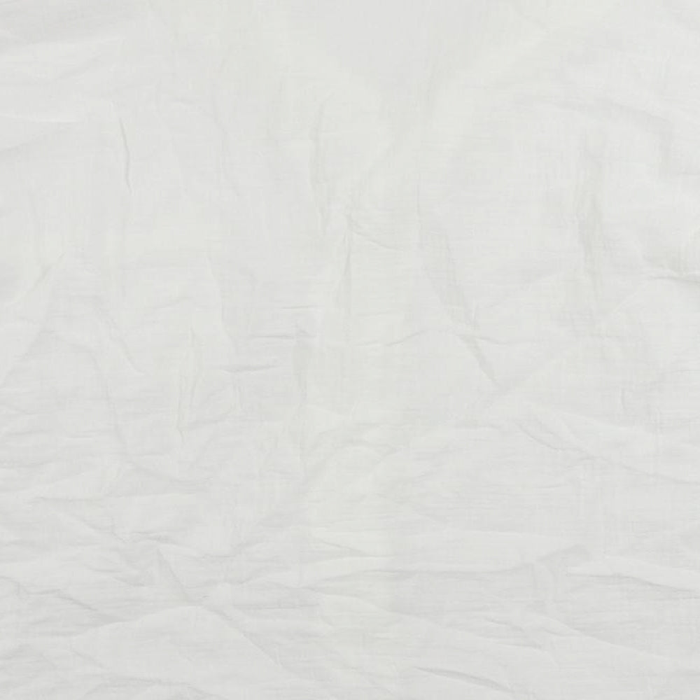 Marks & Spencer Womens White Camel Basic Button-Up Size 14 Collared