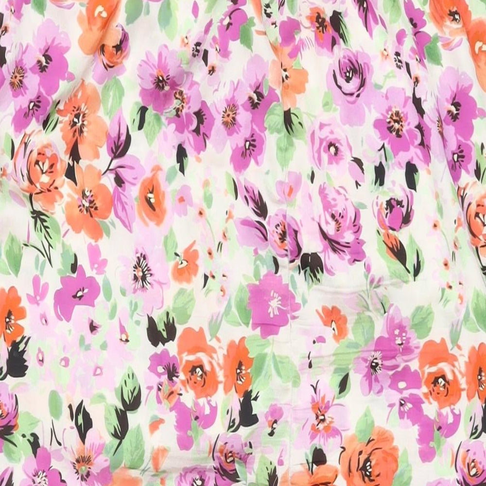 Topshop Womens Multicoloured Floral Polyester Swing Skirt Size 14
