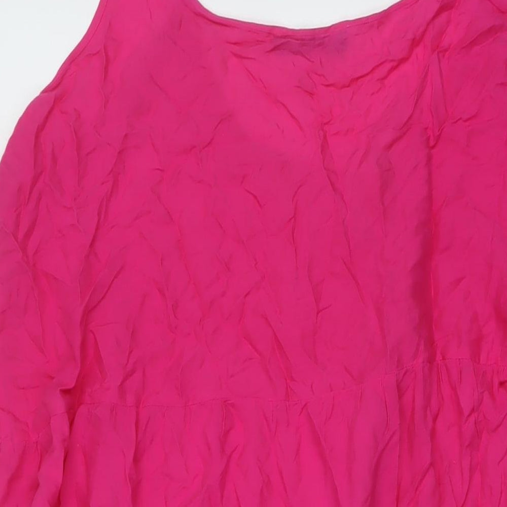 Marks & Spencer Womens Pink Viscose A-Line Size 18 Round Neck Pullover