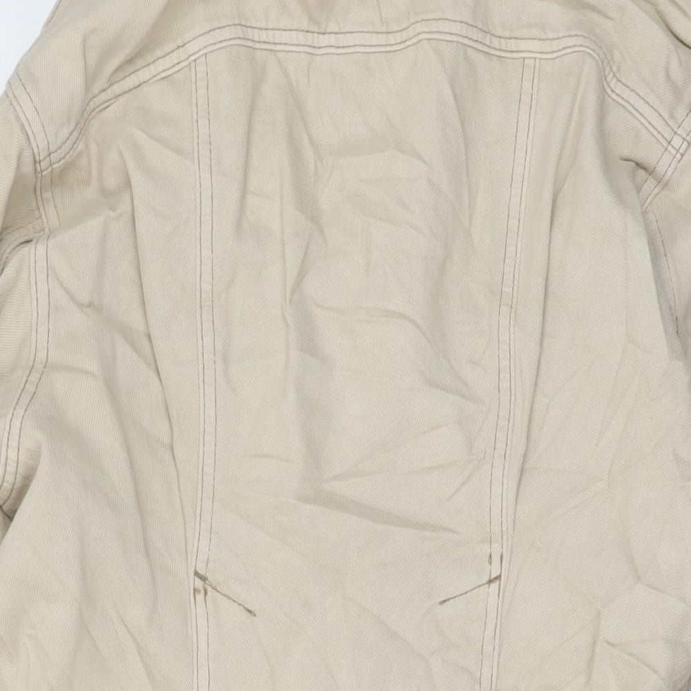 Topshop Womens Beige Jacket Size 14 Button