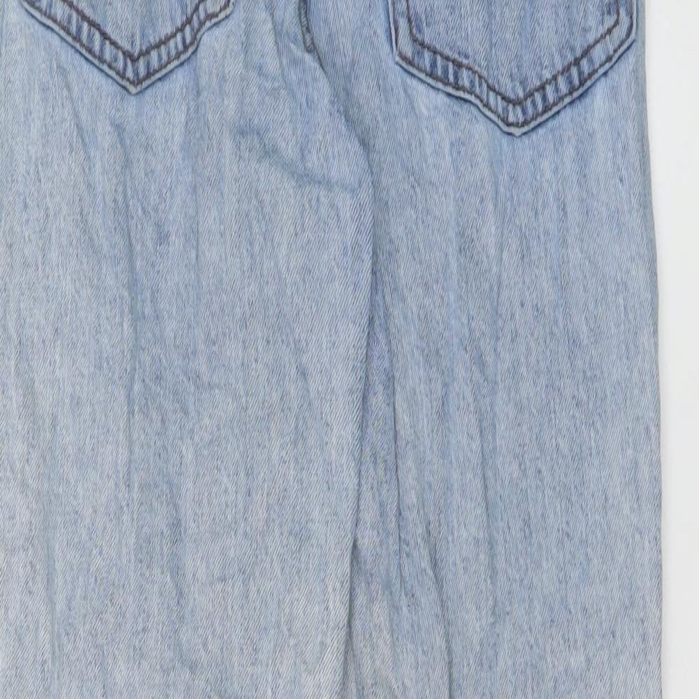 H&M Womens Blue Cotton Mom Jeans Size 8 L26 in Regular Button