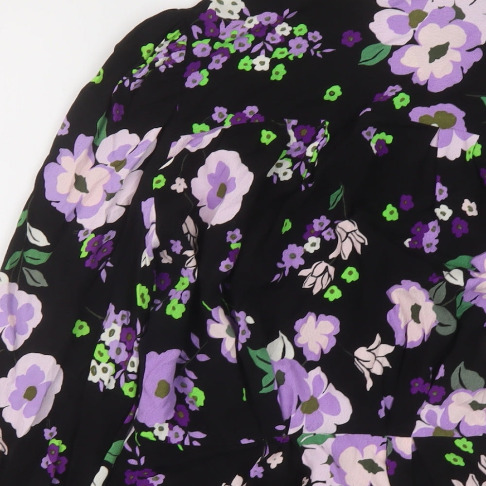 Marks & Spencer Womens Multicoloured Floral Viscose Basic Blouse Size 8 V-Neck