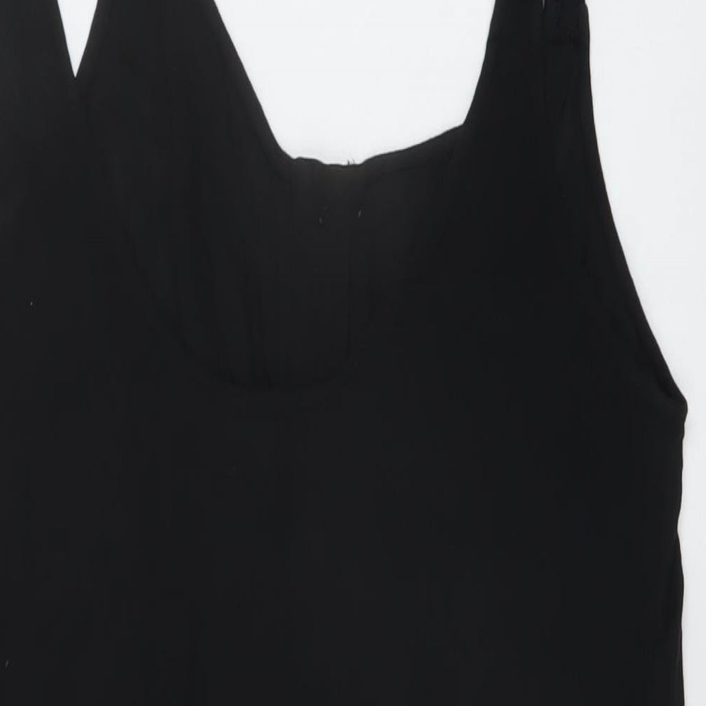 Marks & Spencer Womens Black Polyester A-Line Size 14 Round Neck Pullover