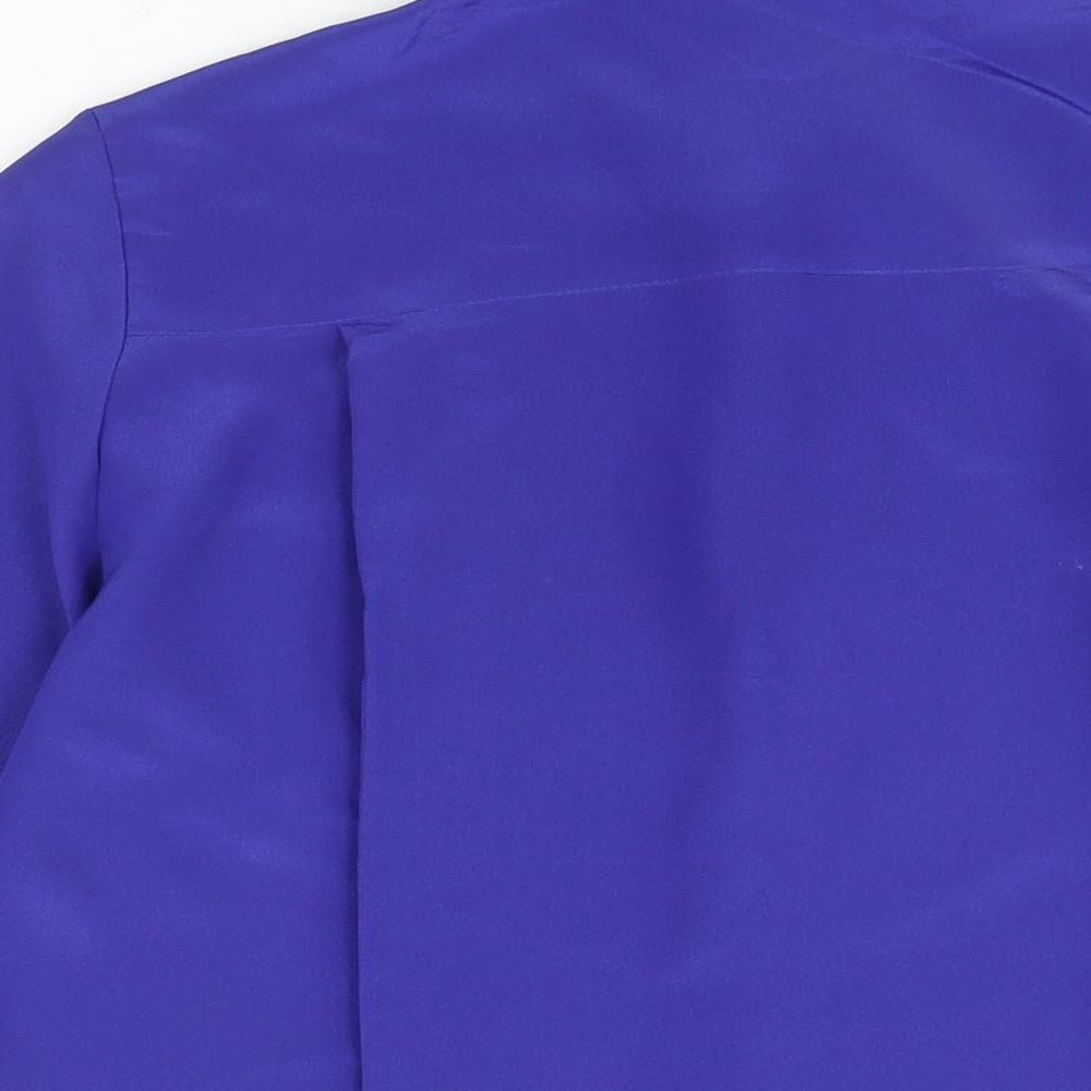 St Michael Womens Blue Polyester Basic Button-Up Size 10 Collared