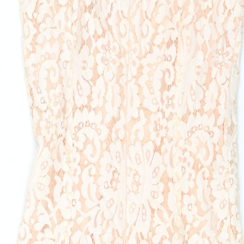 Cameo Rose Womens Pink Polyester Bodycon Size 12 Round Neck Zip