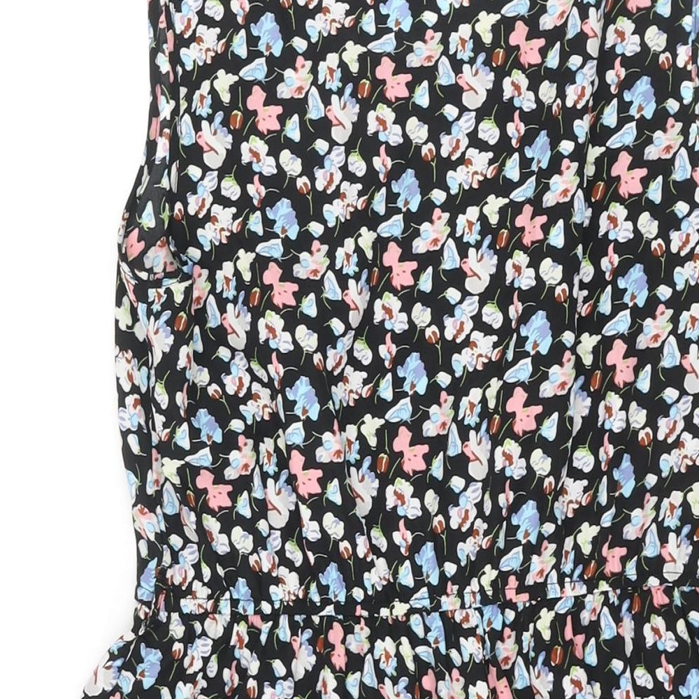 Cameo Rose Womens Black Geometric Polyester Shift Size M Round Neck Pullover