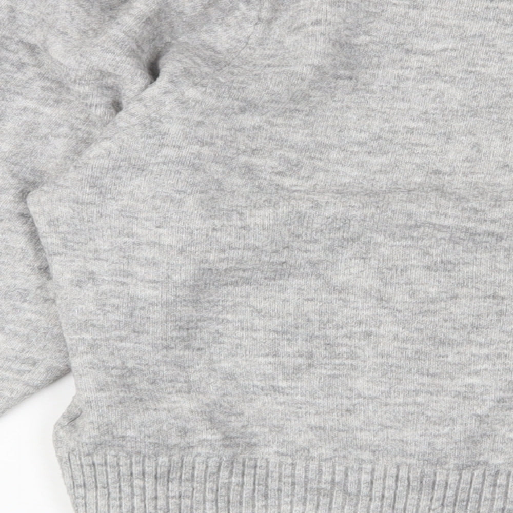 H&M Womens Grey Round Neck Acrylic Pullover Jumper Size M