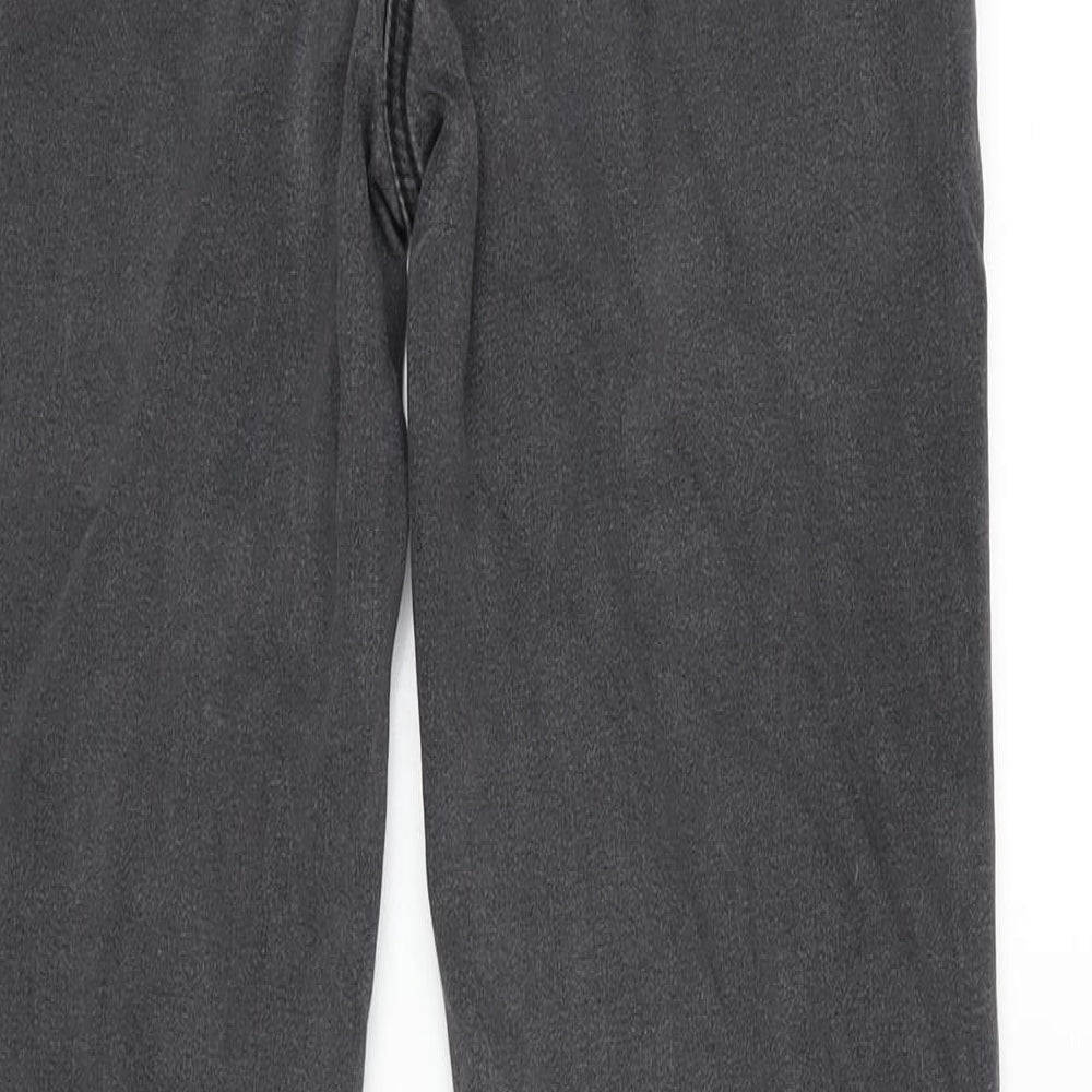 Marks & Spencer Womens Grey Cotton Blend Straight Jeans Size 8 L30 in Regular Zip - Gemstone Detail