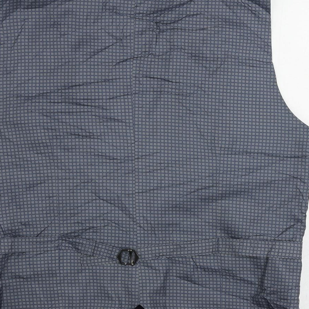 Burton Mens Blue Polyester Jacket Suit Waistcoat Size 38 Regular
