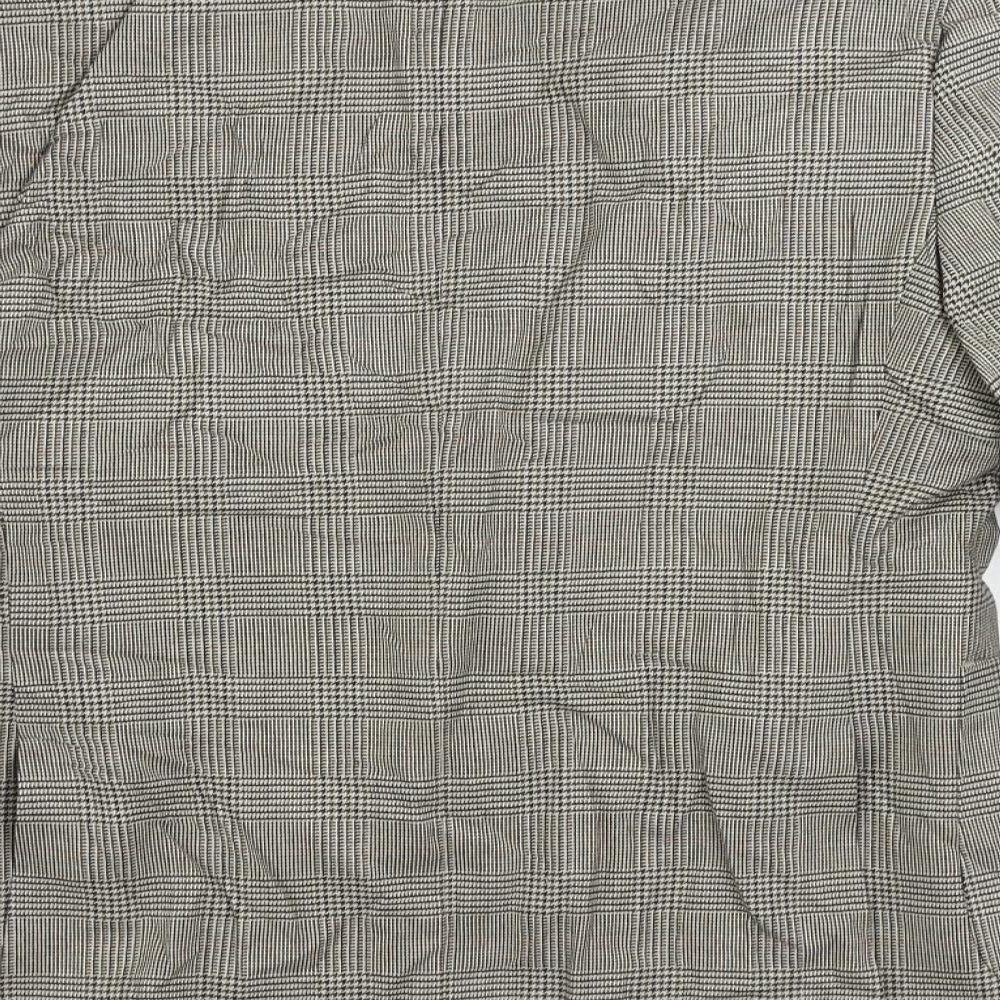 Marks & Spencer Mens Beige Plaid Polyester Jacket Suit Jacket Size 38 Regular