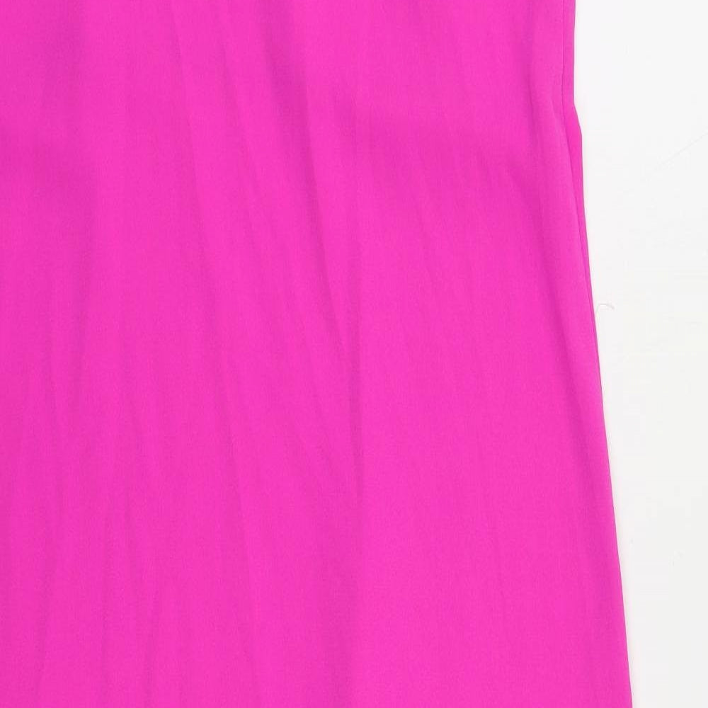 New Look Womens Pink Polyester Sheath Size 8 V-Neck