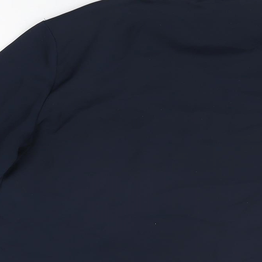 Mango Womens Blue Polyester Basic Blouse Size S Round Neck