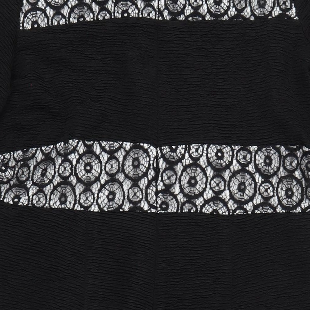 Per Una Womens Black Polyester Pencil Dress Size 16 Roll Neck Zip