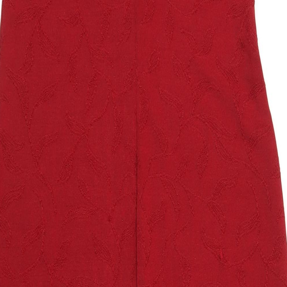 Topshop Womens Red Polyester A-Line Size 10 Round Neck Pullover