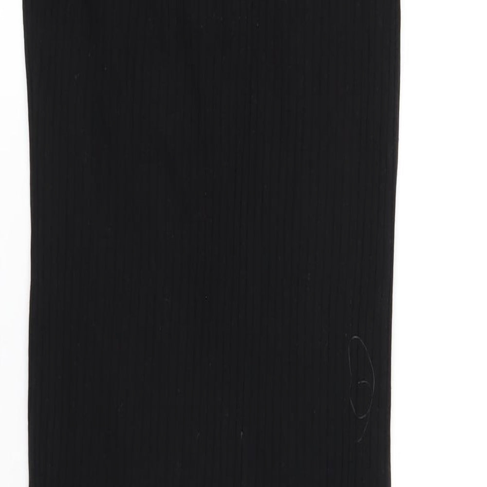 Zara Womens Black Cotton Bodycon Size M Collared Pullover