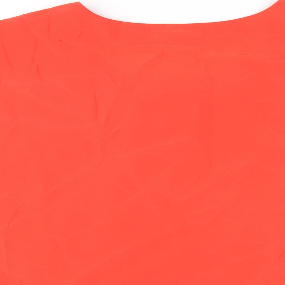 Oasis Womens Red Polyester Basic T-Shirt Size 16 Round Neck