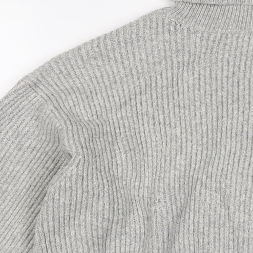 H&M Womens Grey Roll Neck Acrylic Pullover Jumper Size M