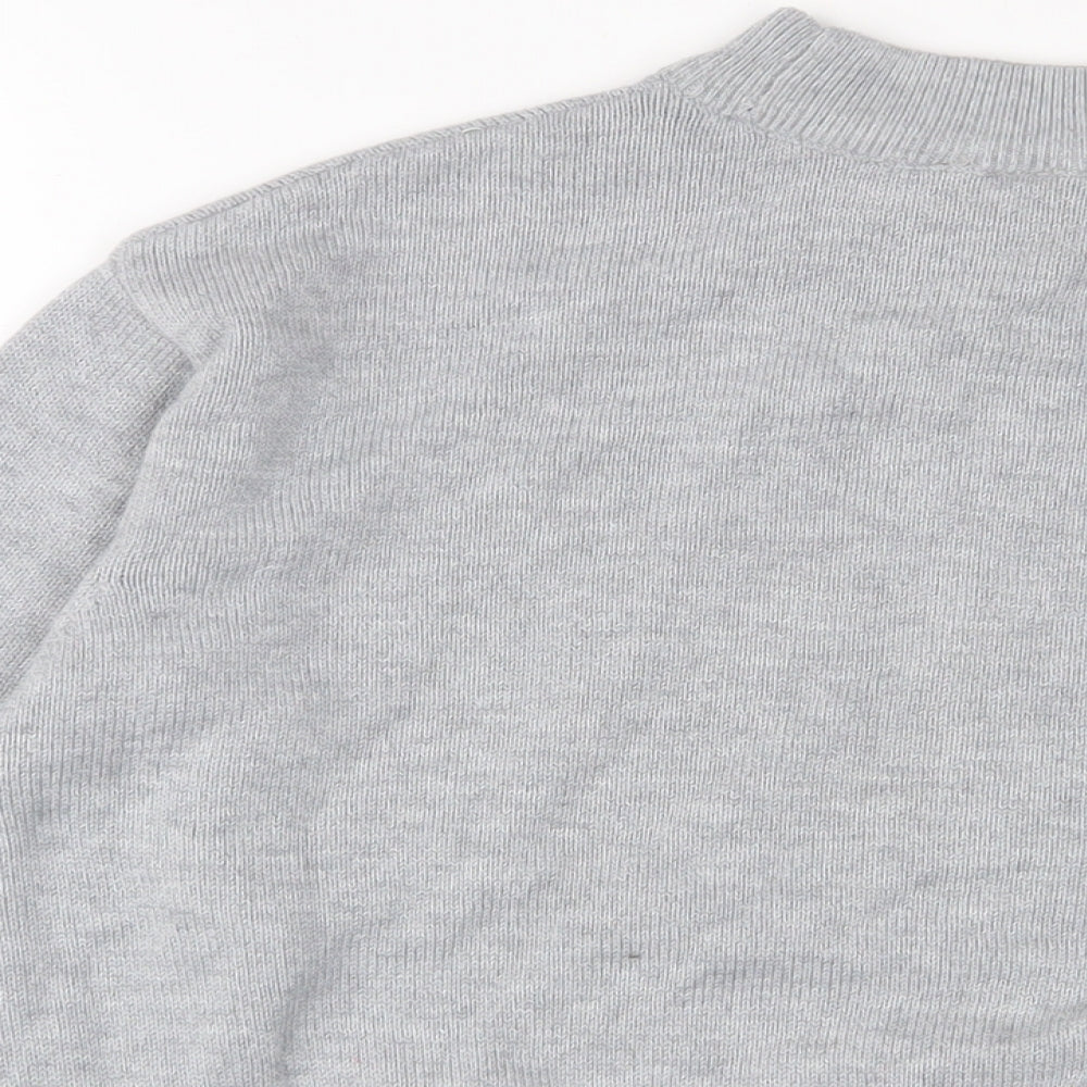 H&M Womens Grey Round Neck Polyester Pullover Jumper Size XS