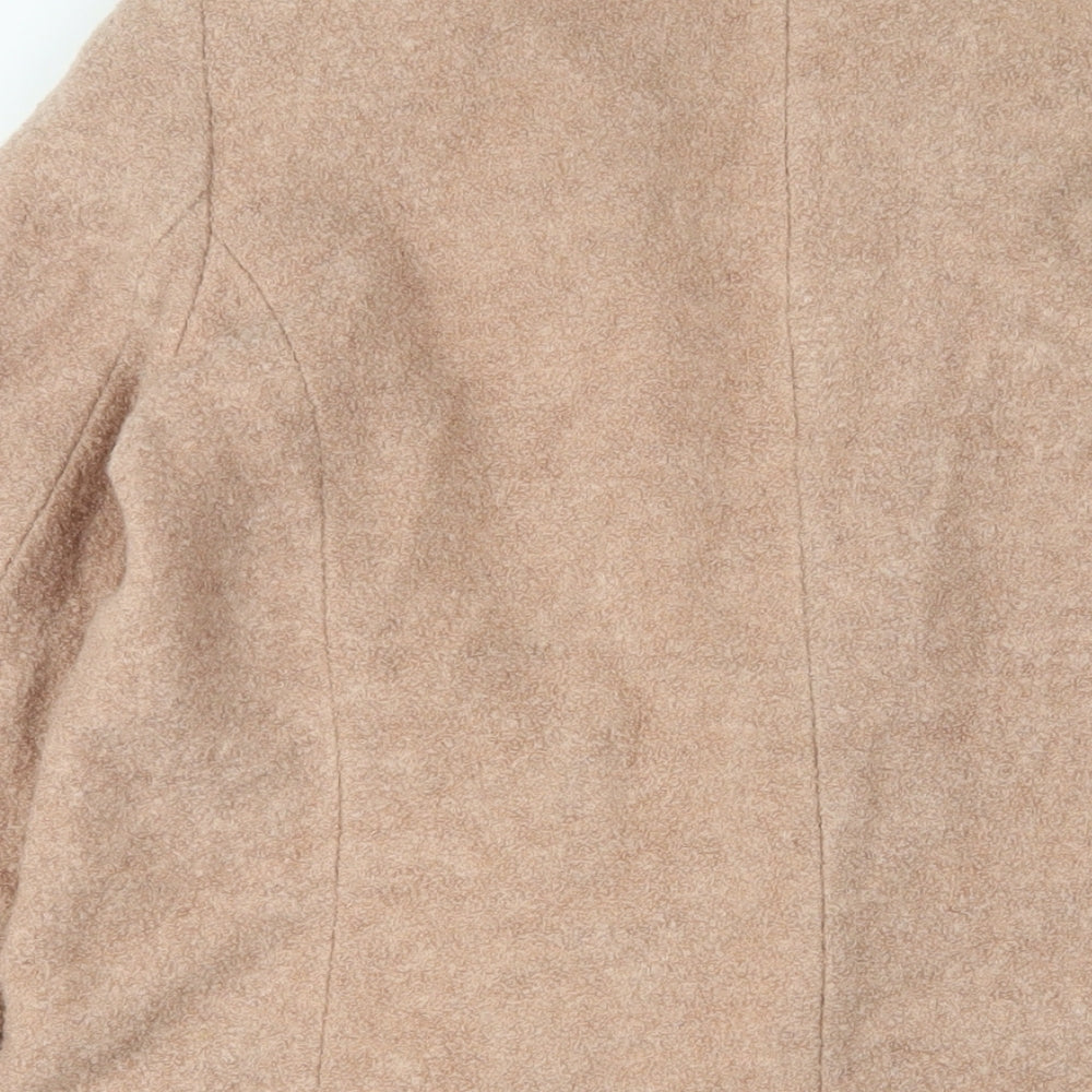 Oasis Womens Pink Overcoat Coat Size L Button