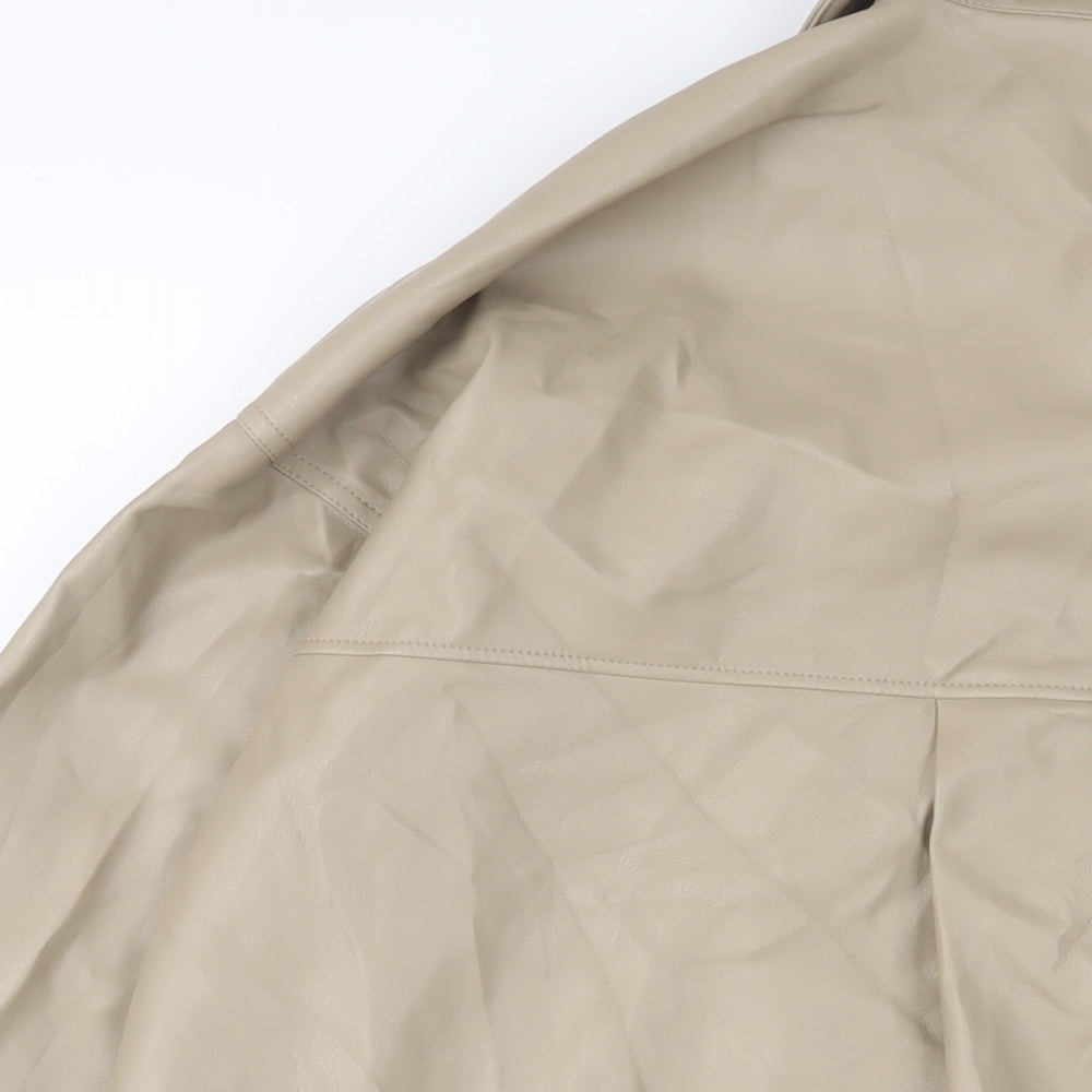 Zara Womens Beige Jacket Size S Snap