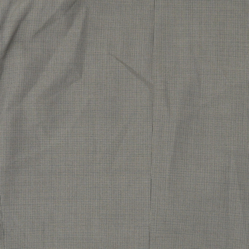 Pierro Cini Mens Grey Plaid Wool Jacket Suit Jacket Size 44 Regular - Inside pockets