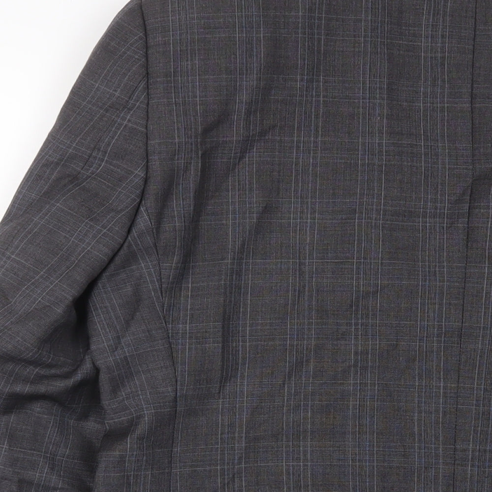 CHESTER Mens Red Plaid Wool Jacket Suit Jacket Size 38 Regular
