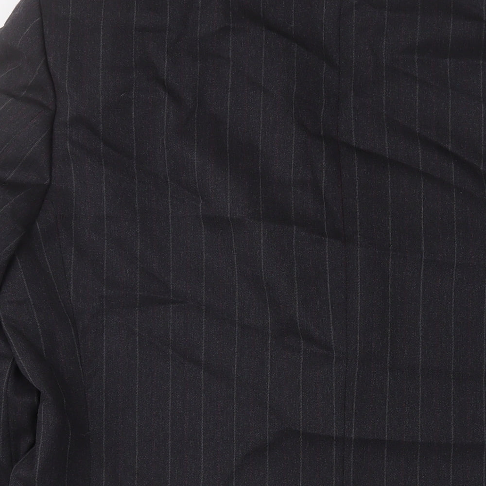 The Label Mens Grey Striped Wool Jacket Suit Jacket Size 42 Regular