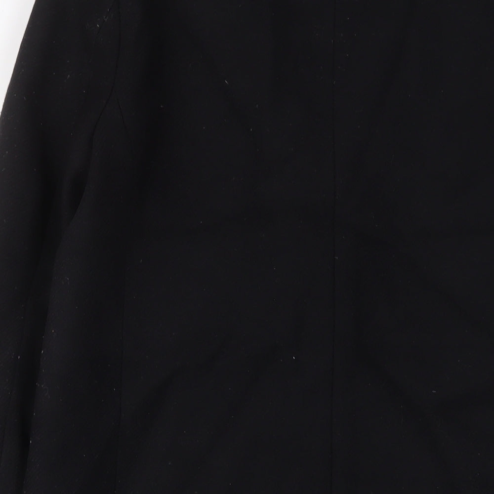 Zara Womens Black Overcoat Coat Size M Button