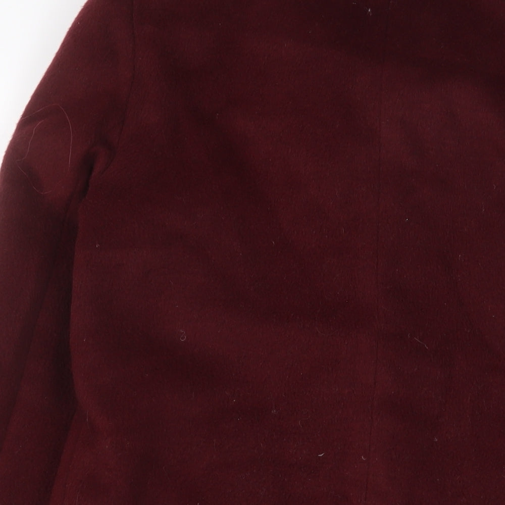 New Look Womens Red Overcoat Coat Size 12 Zip - Pockets