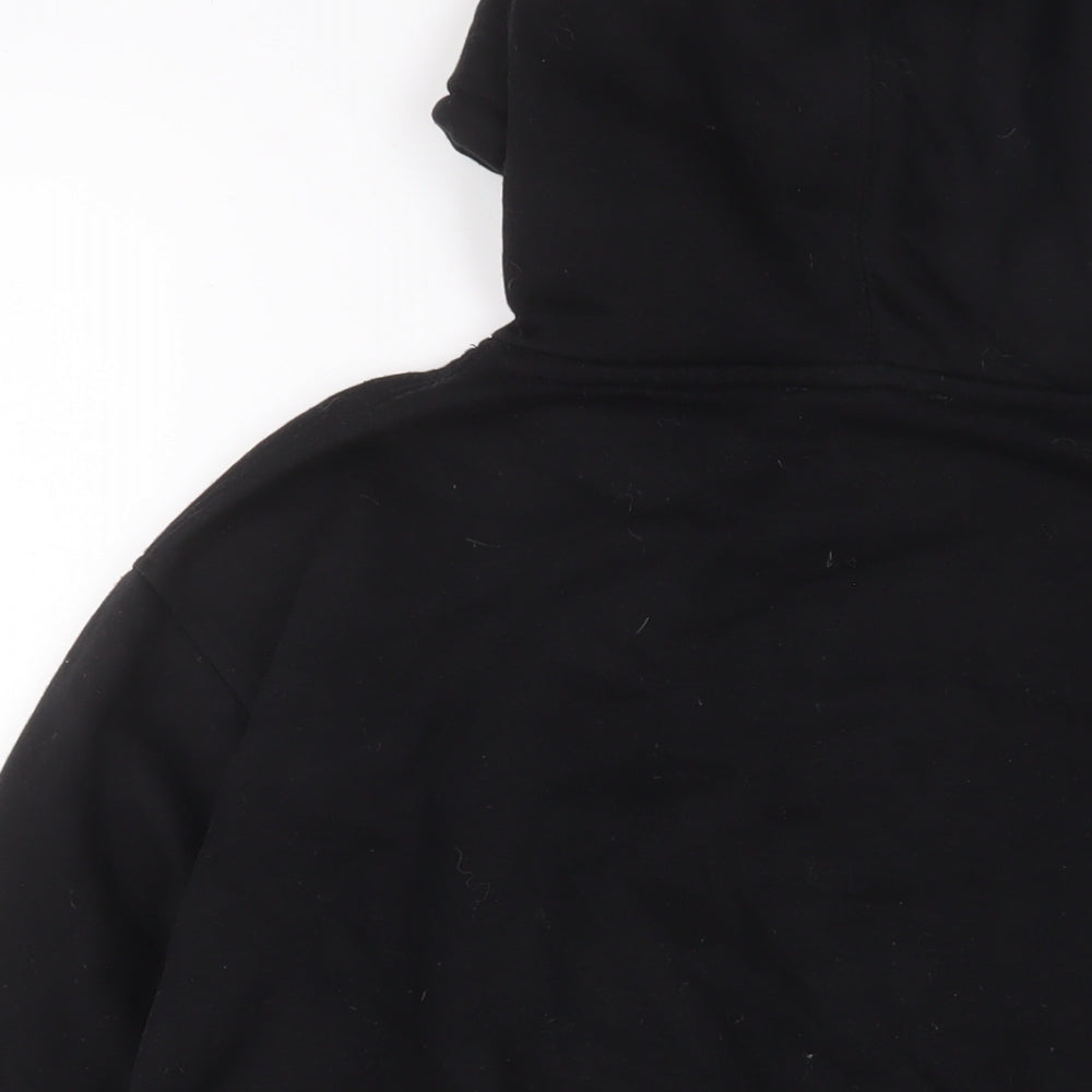Zara Womens Black Cotton Pullover Hoodie Size L Pullover