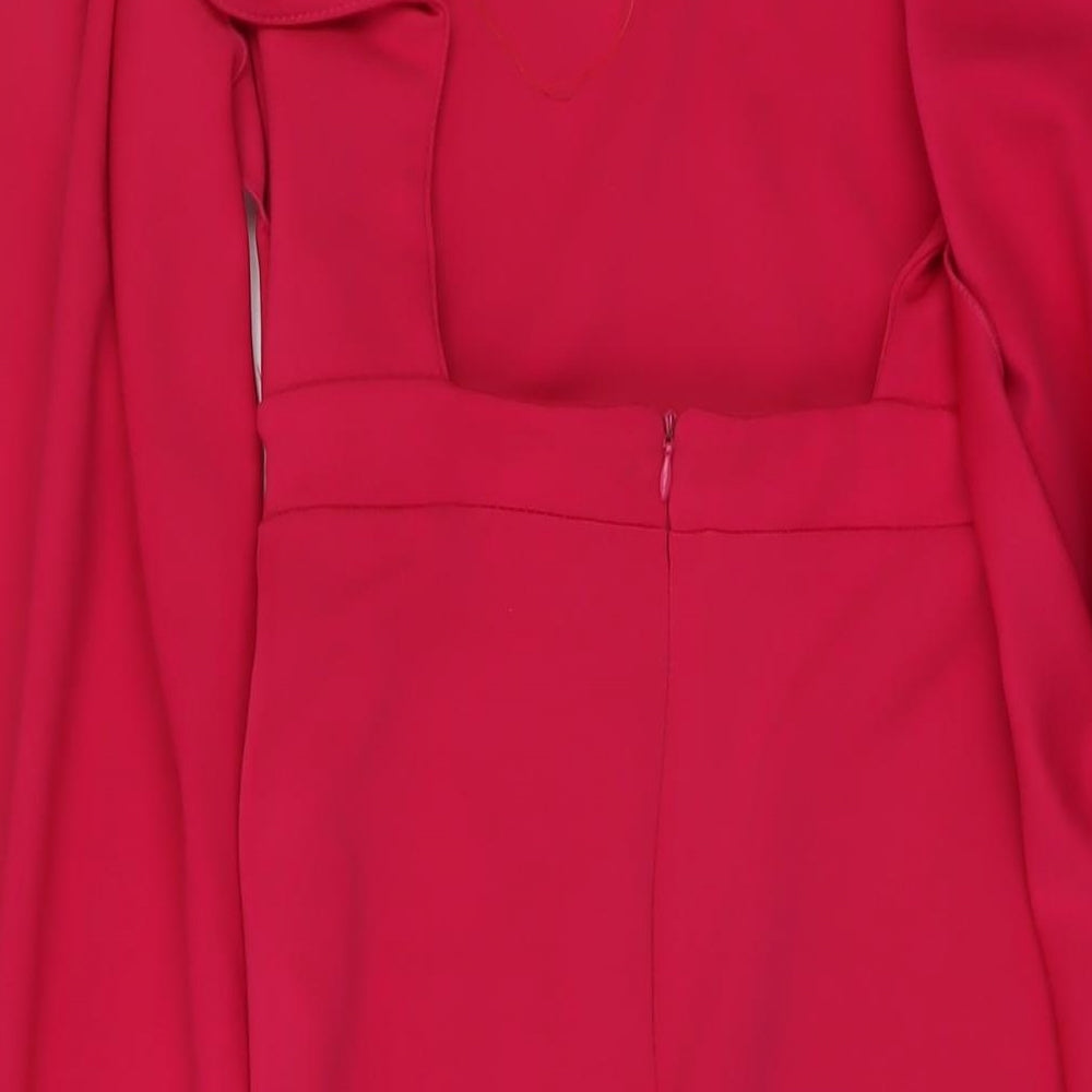 City Goddess Womens Pink Polyester Bodycon Size 8 Round Neck Zip