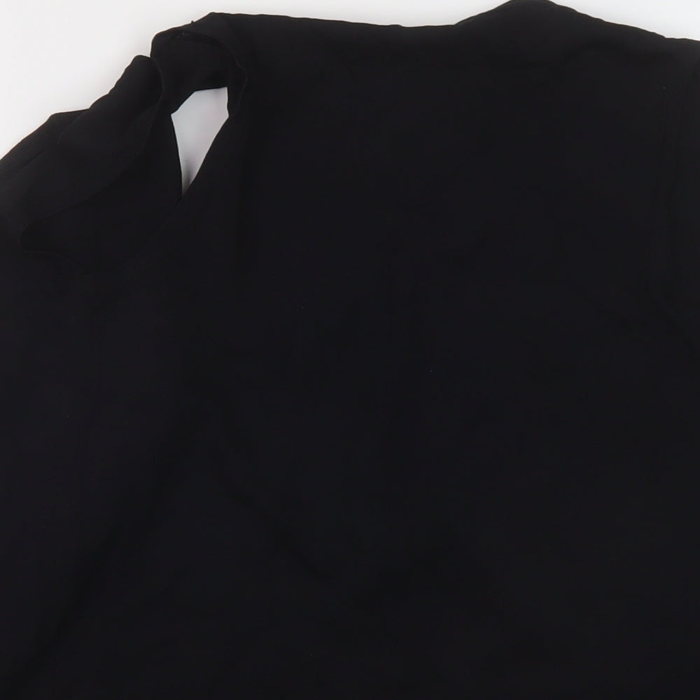 M&Co Womens Black V-Neck Viscose Cardigan Jumper Size 8