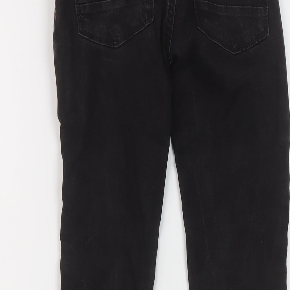 Next Boys Black Cotton Skinny Jeans Size 9 Months Regular Button