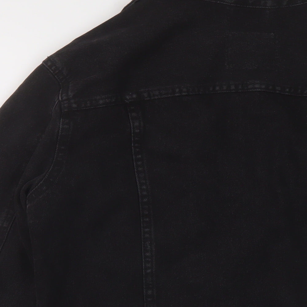 Denim & Co. Womens Black Jacket Size 8 Button