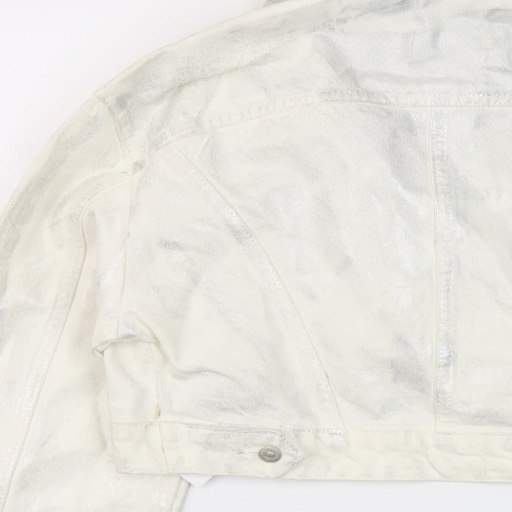 Zara Womens Ivory Jacket Size L Button