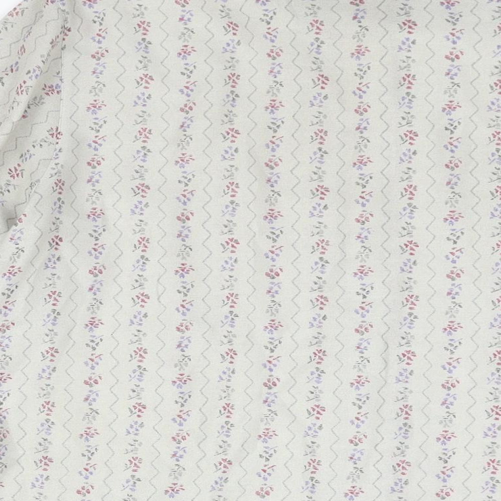 LUCIA Womens Grey Geometric Polyester Basic Blouse Size 16 Mock Neck - Tie Detail