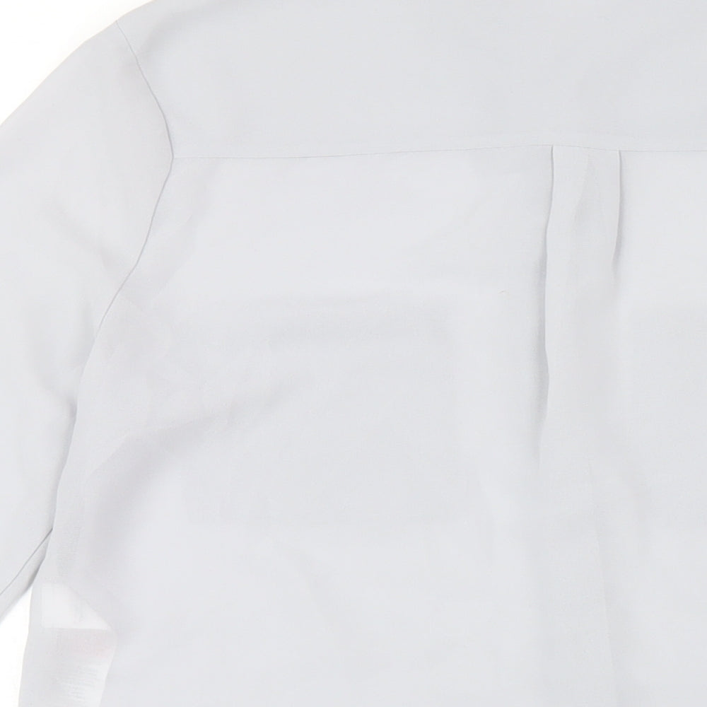 New Look Womens Grey Polyester Basic Button-Up Size 12 Collared