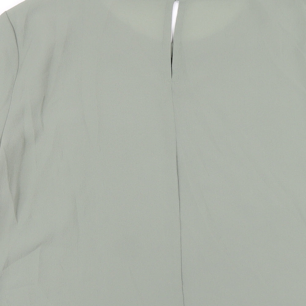 Marks & Spencer Womens Green Polyester Basic T-Shirt Size 12 Round Neck