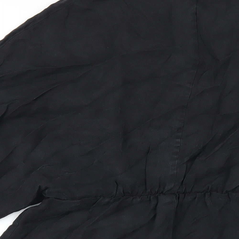 Zara Womens Black Polyester A-Line Size M V-Neck Pullover
