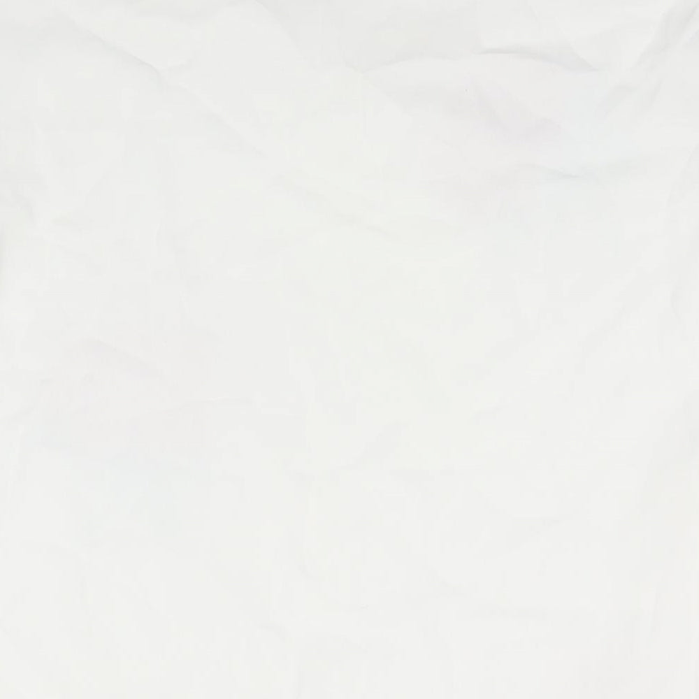 Missguided Womens White Polyester T-Shirt Dress Size 10 Round Neck Pullover - Embraided Flowers