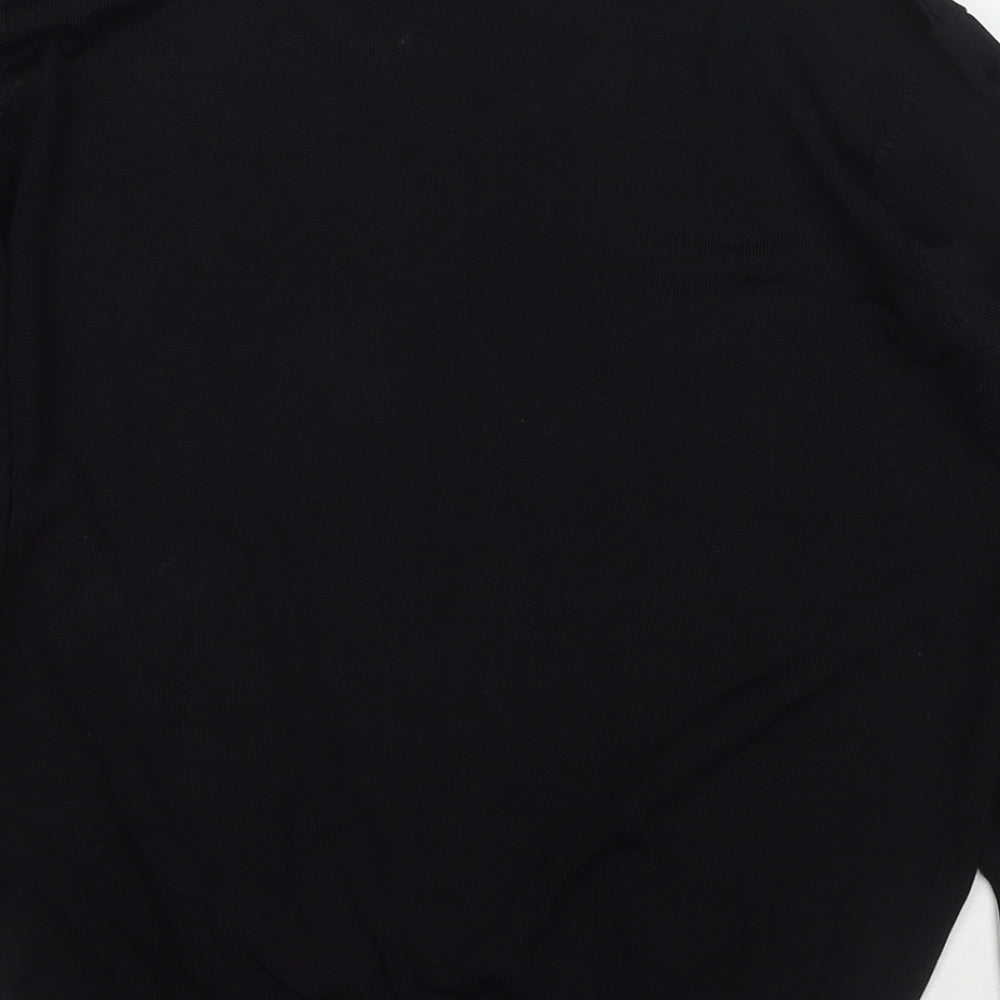 NEXT Womens Black Round Neck Viscose Pullover Jumper Size 14