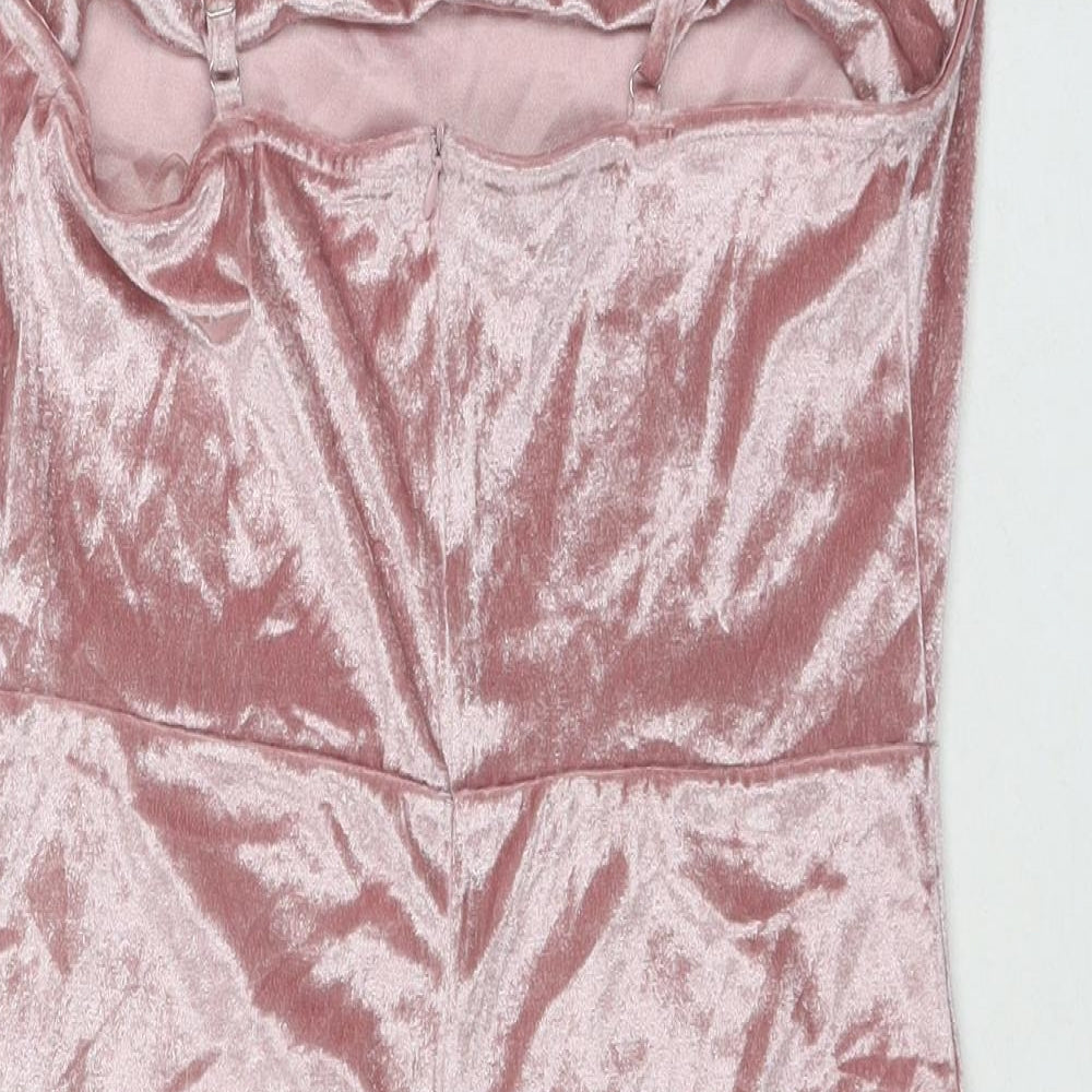 PARISIAN SIGNATURE Womens Pink Polyester Mini Size 12 Cowl Neck Pullover