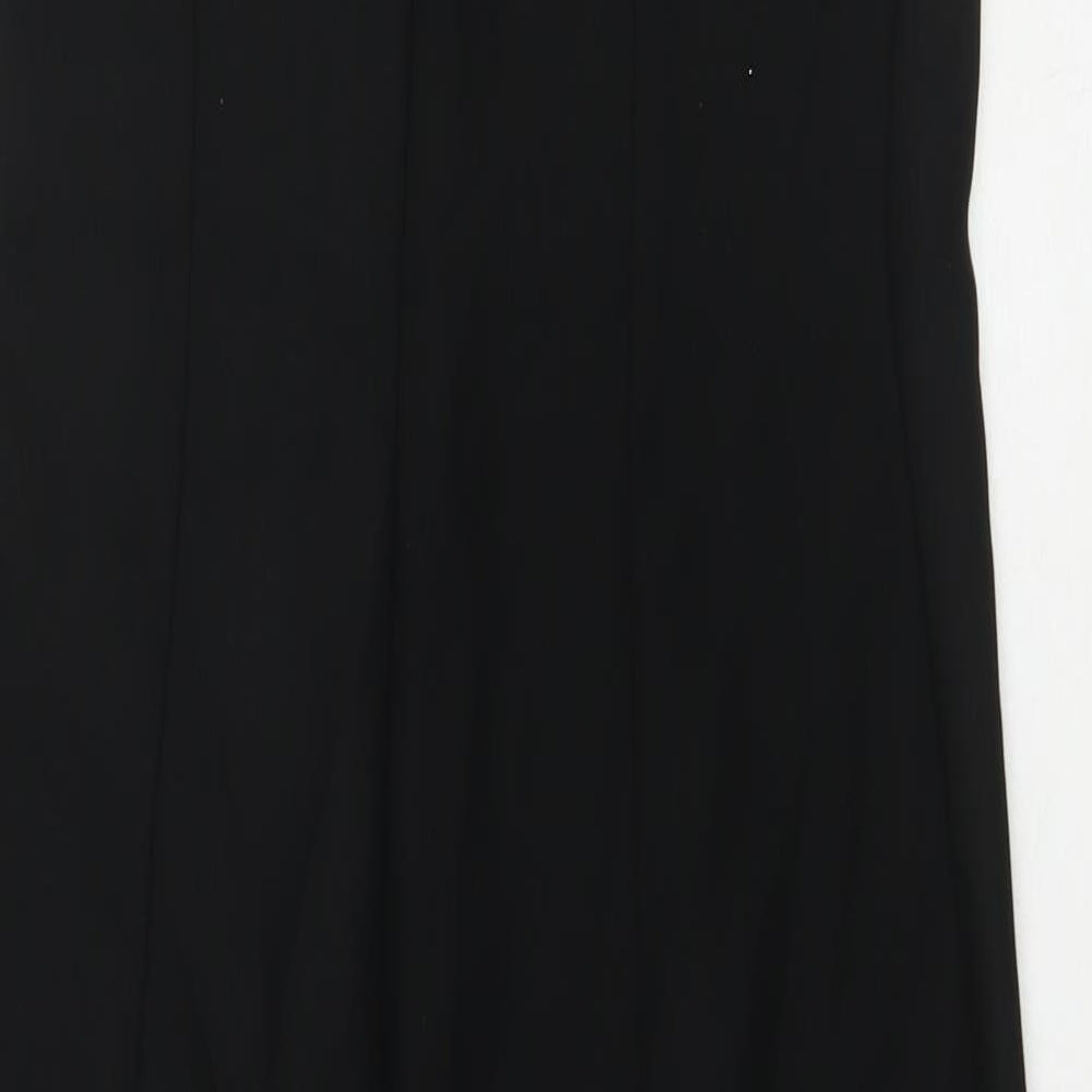 Mango Womens Black Polyester Maxi Size S V-Neck Zip
