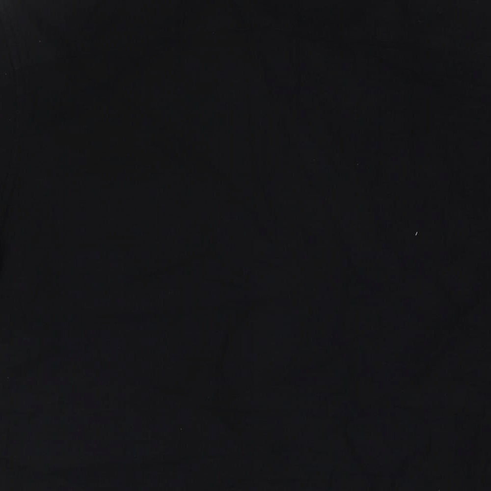 Marks & Spencer Womens Black Cotton Basic Button-Up Size L Collared