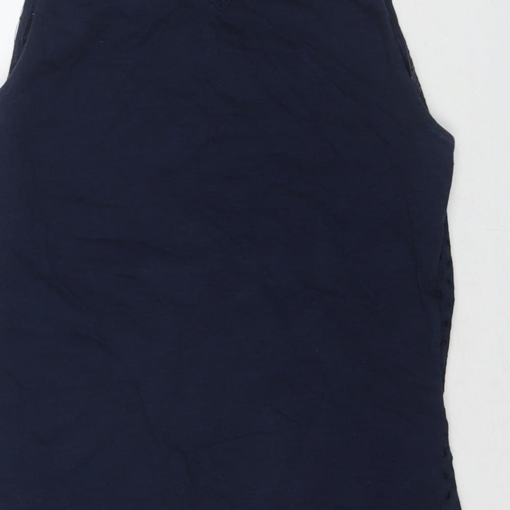 NEXT Womens Blue Cotton Basic Tank Size 10 Round Neck