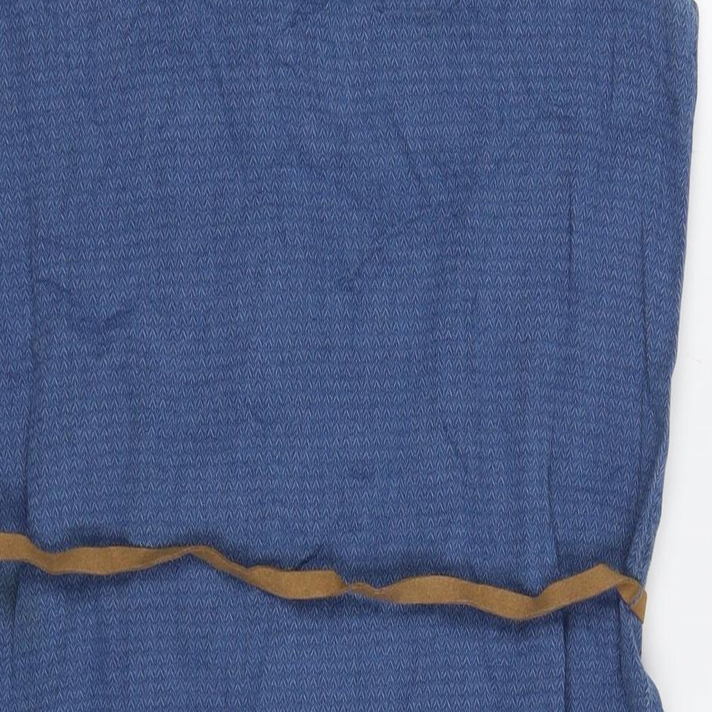 VERO MODA Womens Blue Cotton Shift Size M Round Neck Snap