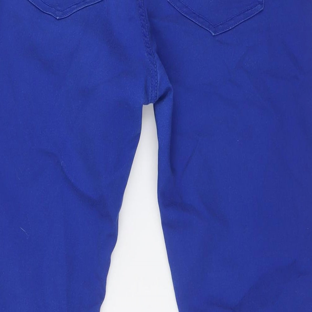 H&M Womens Blue Cotton Skinny Jeans Size 14 L30 in Regular Button