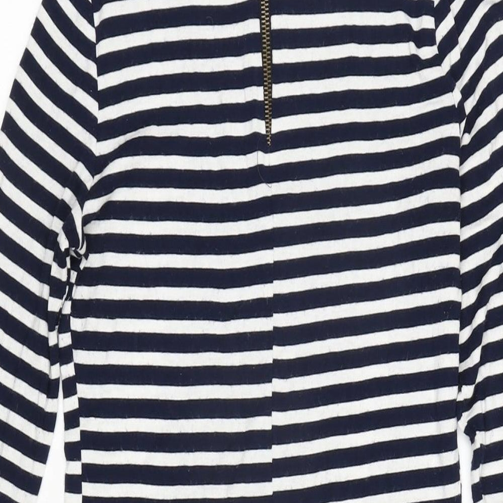 River Inbound Womens Blue Elastane Bodycon Size 8 Crew Neck Zip