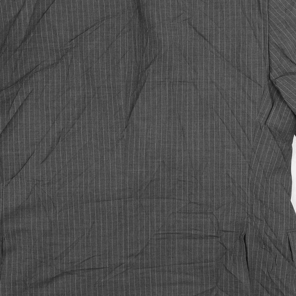 Marks & Spencer Mens Grey Striped Wool Jacket Suit Jacket Size 38 Regular