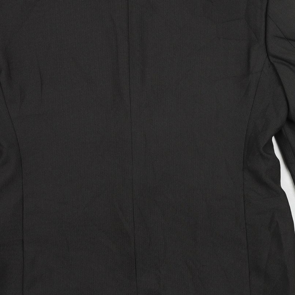 Hans Kelven Mens Grey Polyester Jacket Suit Jacket Size 38 Regular